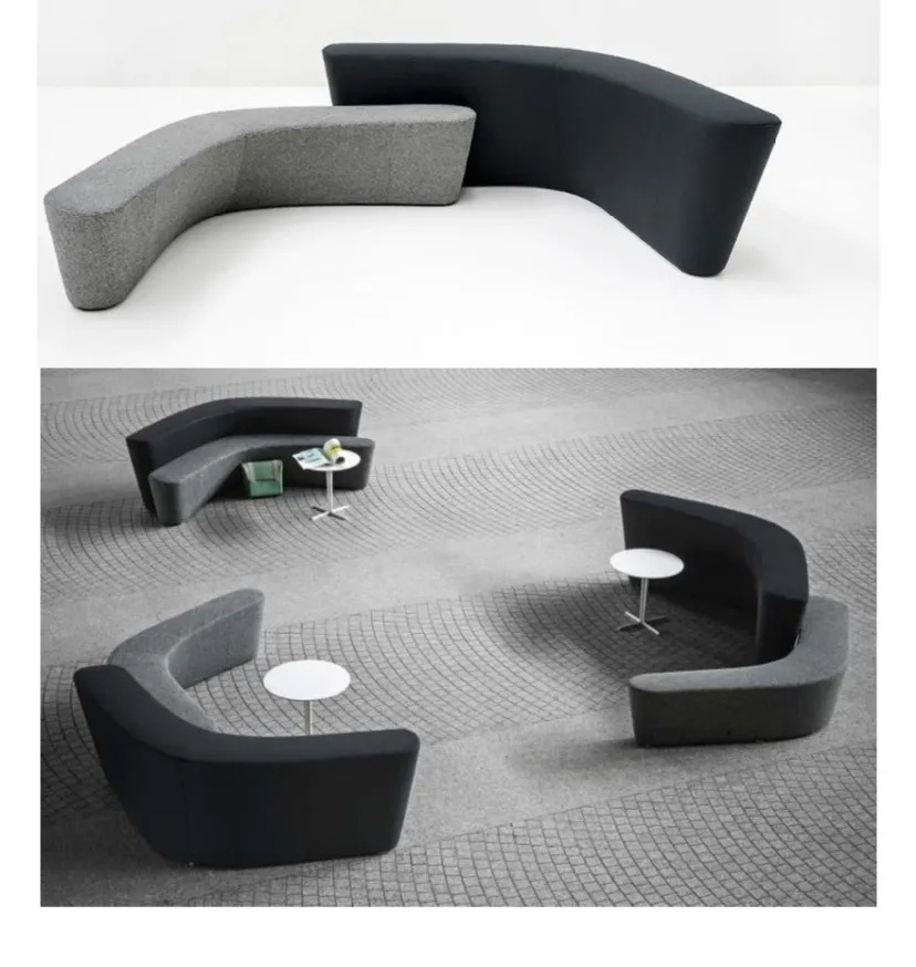 Contemporary couch furniture sofa night club S shaped furniture sectional couch seat sofa for public office/school/hotel