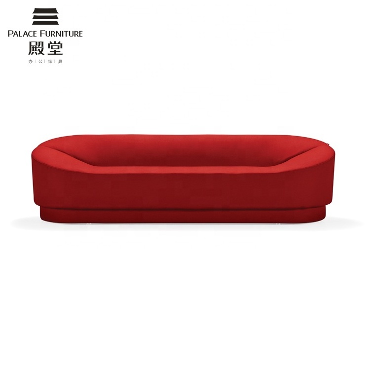 luxury sofa S shape red modern furniture  lounge long sofa