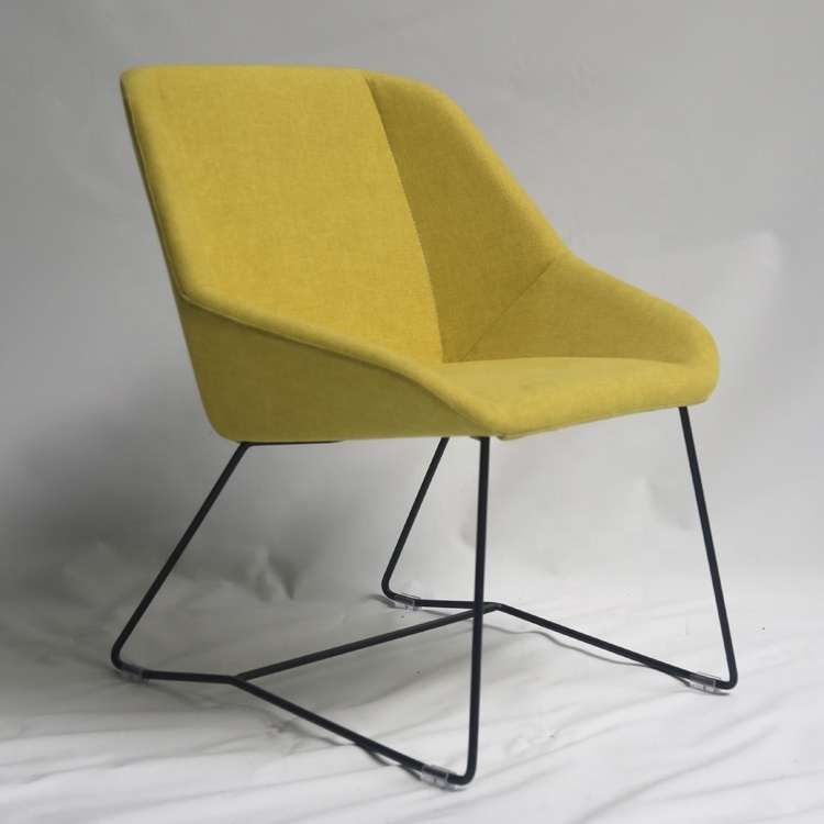 Yellow Leisure Single Lounge Fabric Chair Design Modern lobby Chair Furniture