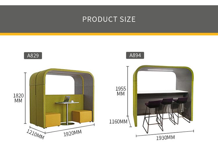 Conference Booth Seating with High Bar Chair Assembled