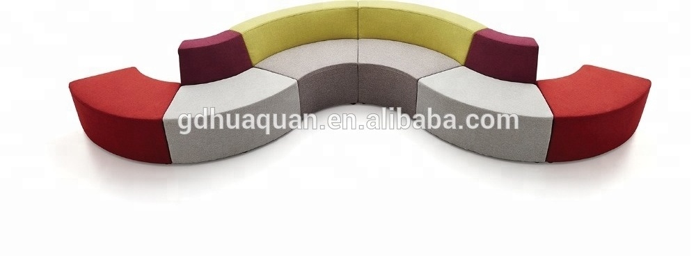 luxury sofa upholstered u shape corner modular sectional public resting round shape combination hotel lobby office sofa set