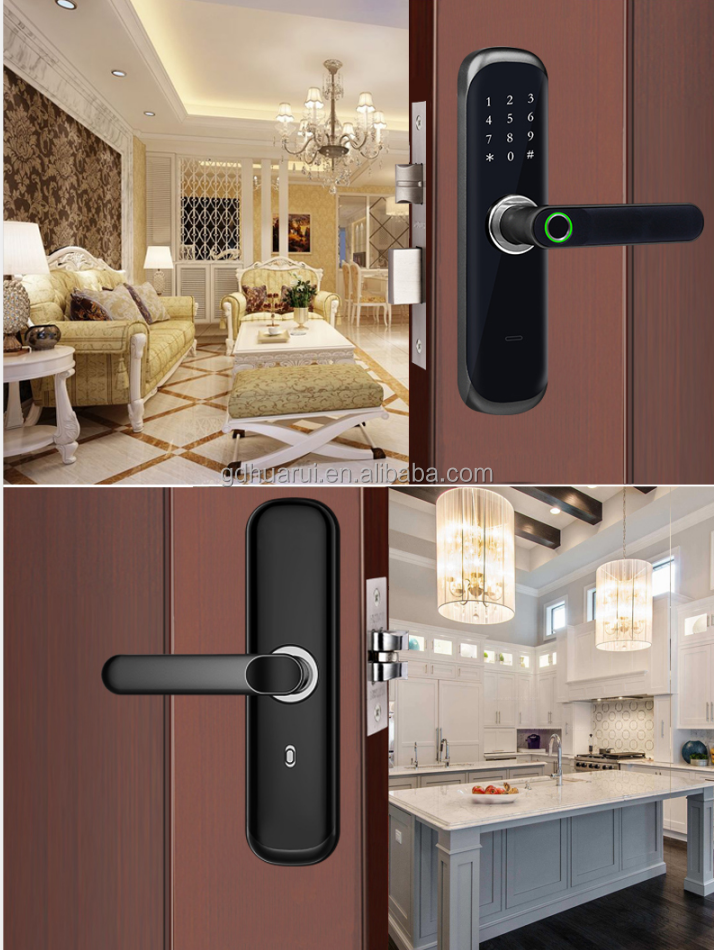 Huaruilock cerradura inteligente Smart Lock Door Thumbprint Biometric Intelligent Electronic Fingerprint WiFi TTLock Door Lock