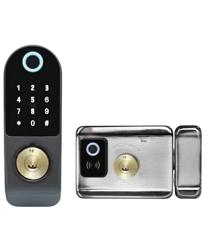 WiFi Biometric both sides Fingerprint cerraduras nfc  electronic exterior gate door lock with Tuya App TTlock