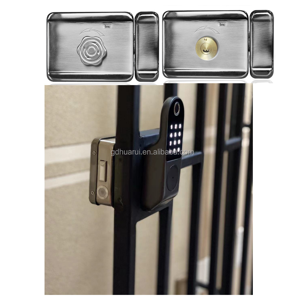 Huarui tuya Waterproof Smart Door Lock TTLock WiFi Fingerprint Home Lever Gate Locker