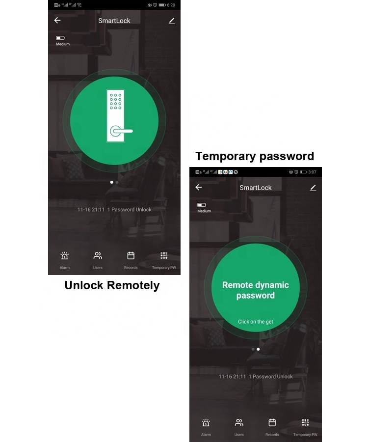 Huarui lock Tuya App 8 languages Wifi Intelligent Digital Smart Lock Biometric Fingerprint Scanner Password Smart Lock