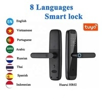 Huarui lock Tuya App 8 languages Wifi Intelligent Digital Smart Lock Biometric Fingerprint Scanner Password Smart Lock