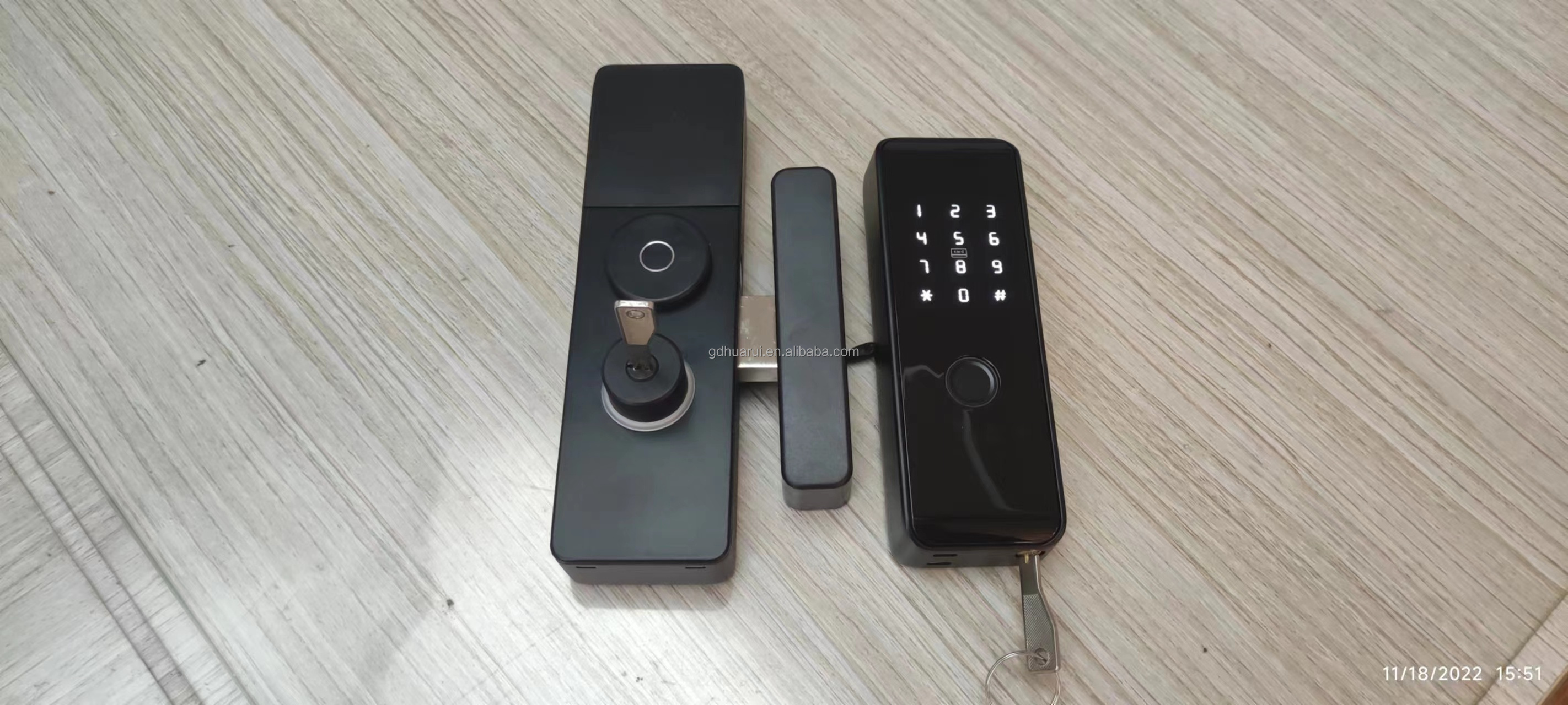 fingerprint dual sides fingerprint metal gate lock keypad card door lock