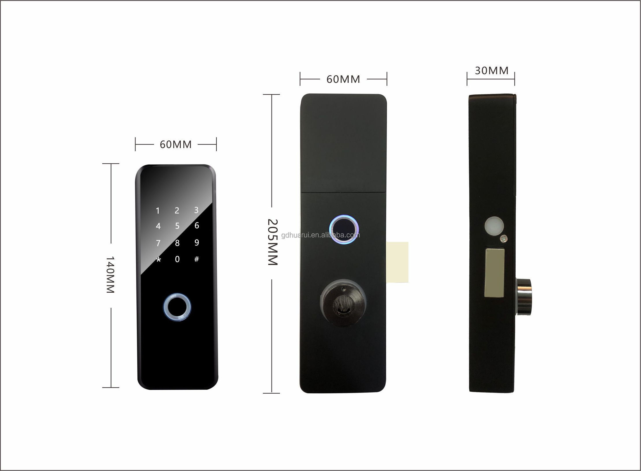 fingerprint dual sides fingerprint metal gate lock keypad card door lock