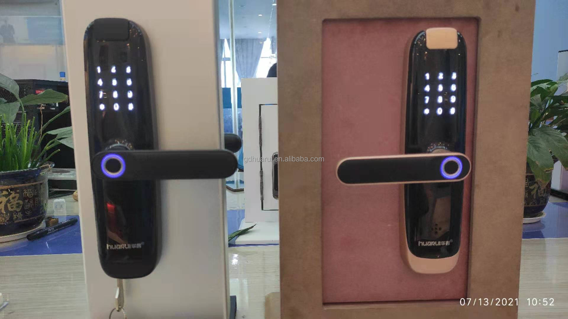 Huaruilock intelligent tuya /TTlock wifi Cerradura con exterior de puerta smart digital lock with fingerprint