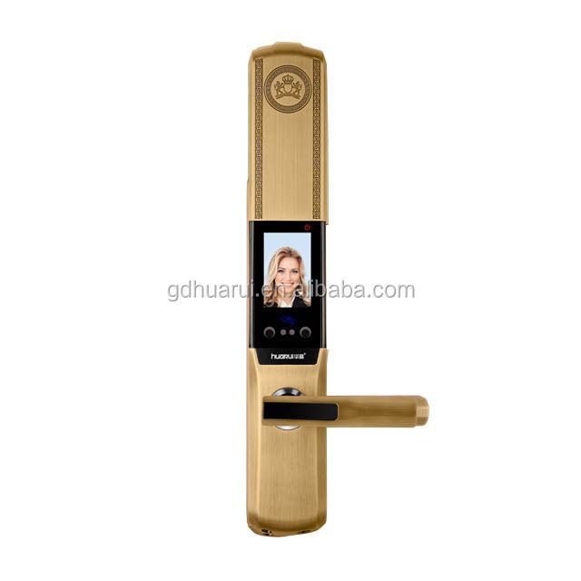 Huarui HR805 smart fingerprint door lock system, electronic security fingerprint lock mechanism, fingerprint door lock rounded