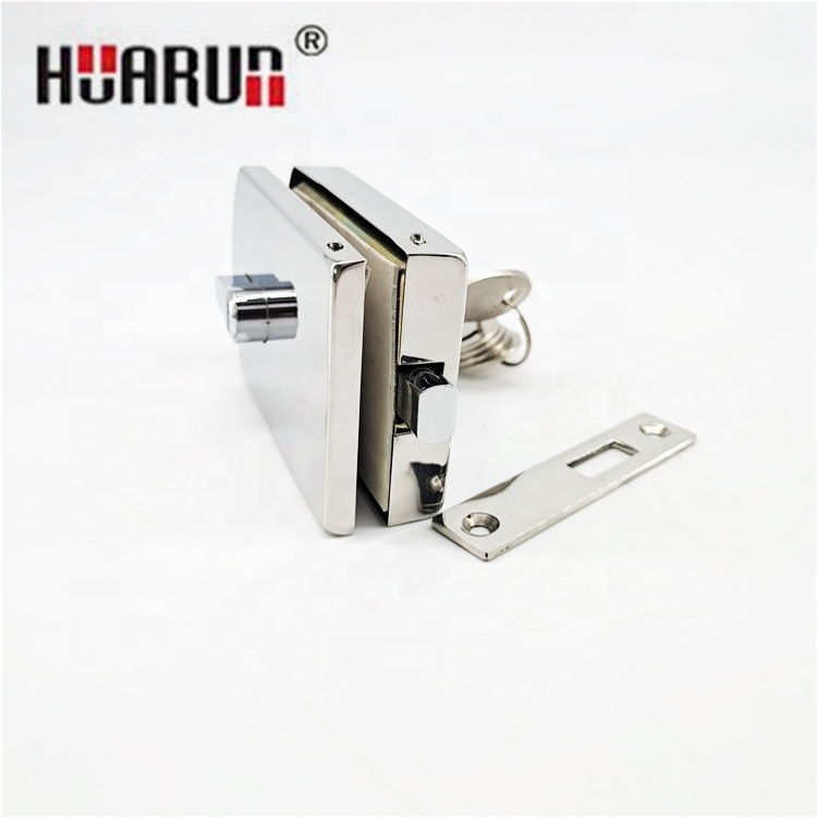 stainless steel 304 glass to wall polish shower door lock with keys