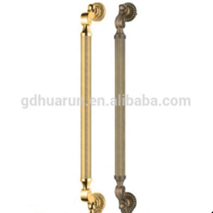 HR-335M door pull handle,golden color pull handle,luxury classic brass door handle in hotel