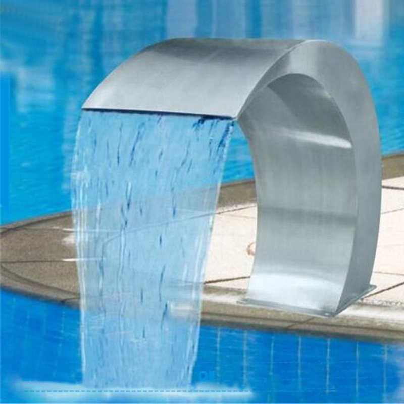 Factory wholesale artificial pool accessories stainless steel swimming pool fountain waterfall