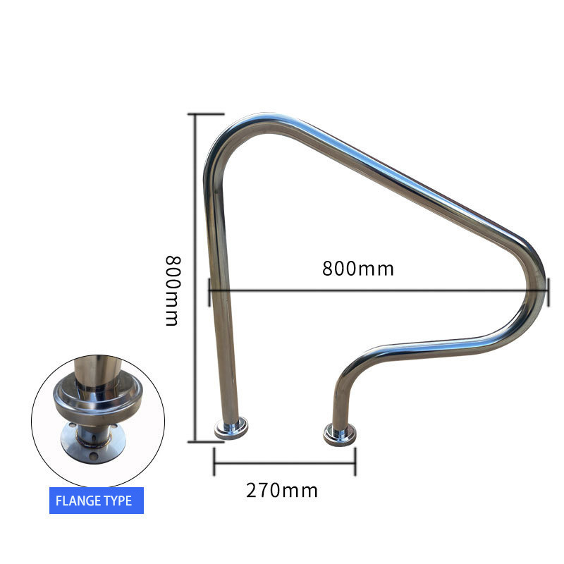 Factory wholesale pool accessories ARP series stainless steel 304 and 316 flange or embedded parts swimming pool handrail