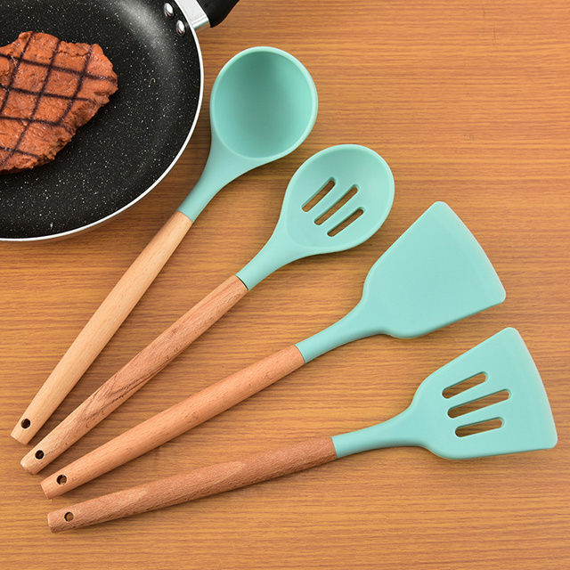 Hot sale 13 pcs Silicone kitchen utensils with Round holder for cooking tool set silicone wholesale quality kitchen tools