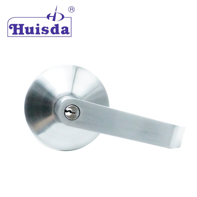 Panic Bar Lever Handle Lock for Fire Door Cam Latch Keyed Non Handed Zinc Alloy Exterior Door Lock in Satin Nickel