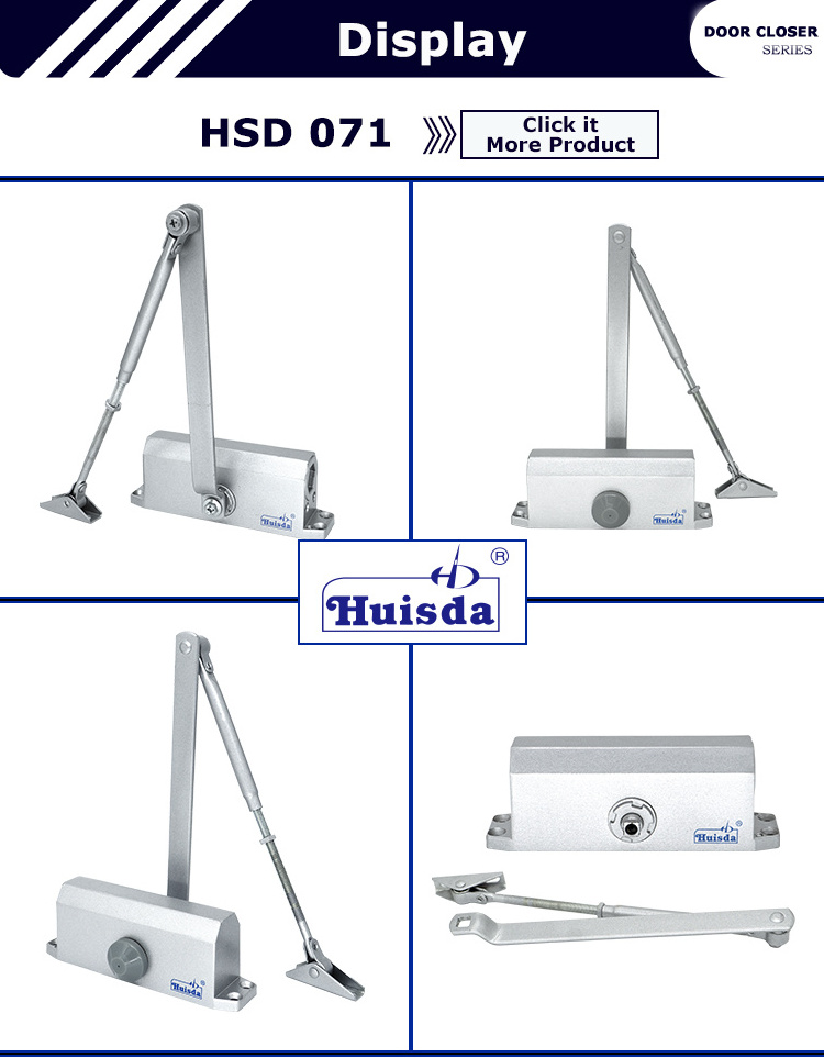 Commercial Door Closer 45-65kg Heavy Duty Two Speed Adjustable Aluminum Hydraulic Auto Automatic Door Closer hinge