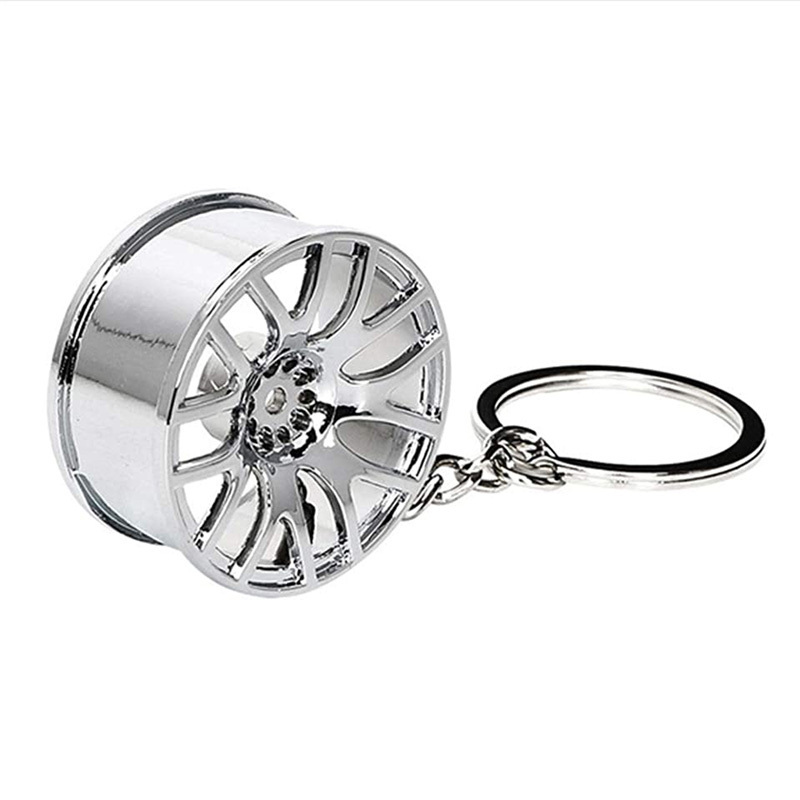 Hot Mini Solid Zinc Alloy Hub Keyring Auto Car Part Metal Rim Wheel Keychains