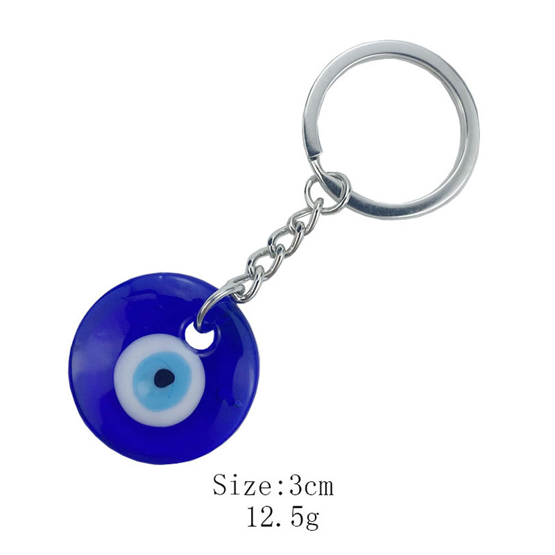 Wholesale Custom Greek Evil Eye Key Chain Keyring Turkish Glass Evil Eye Keychain Stainless Steel