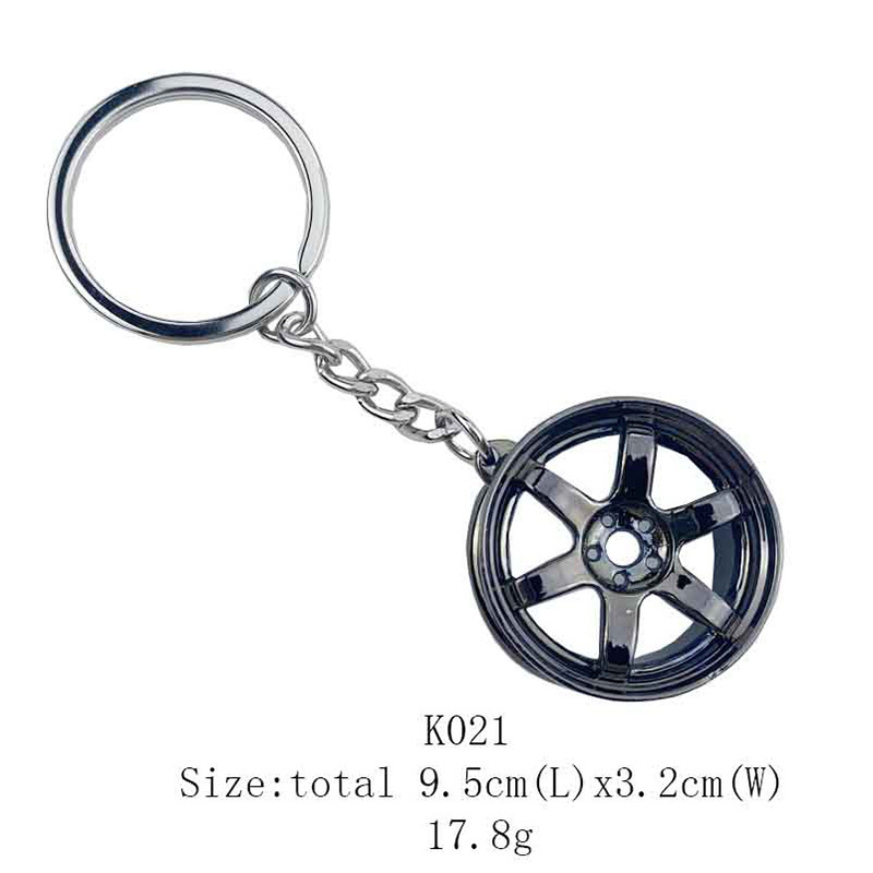 Hot Mini Solid Zinc Alloy Hub Keyring Auto Car Part Metal Rim Wheel Keychains