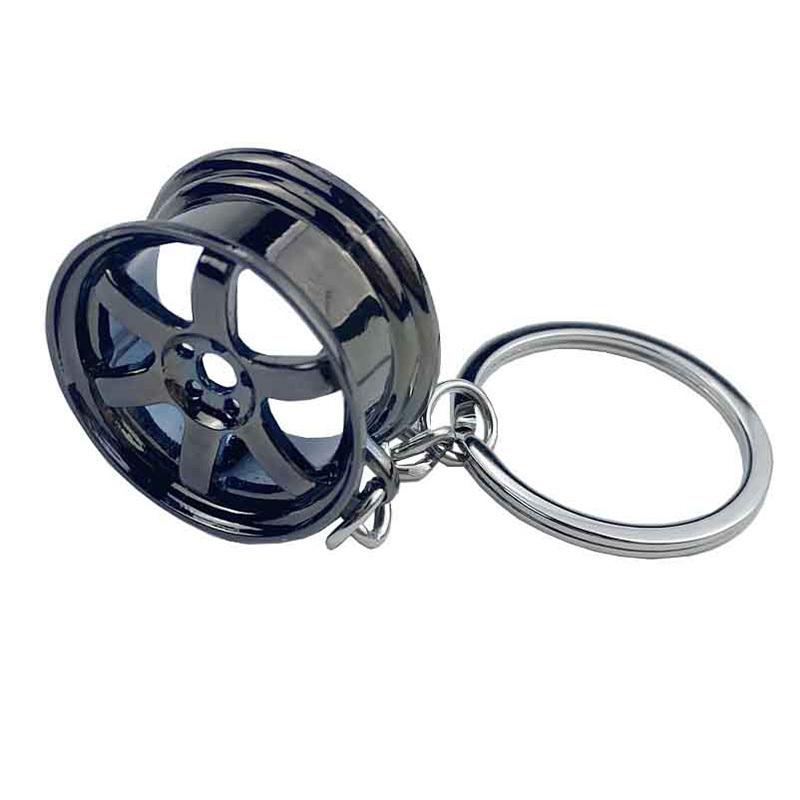 Hot Mini Solid Zinc Alloy Hub Keyring Auto Car Part Metal Rim Wheel Keychains