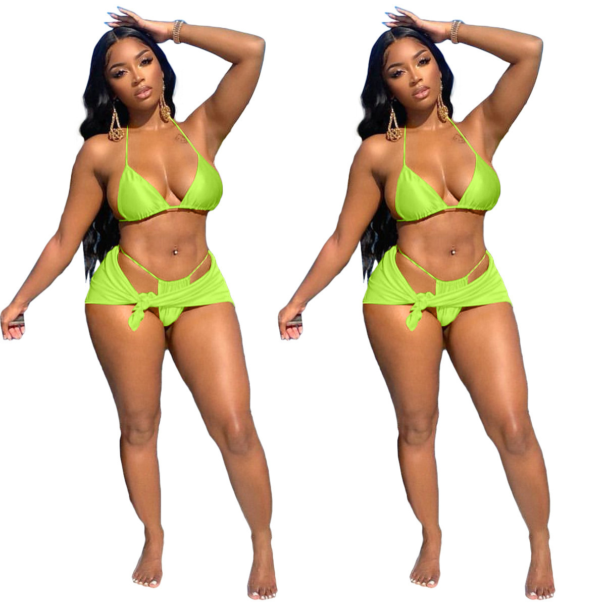 Summer 2023 New Sexy Beach Bikini Swimwear 3 Piece Adjustable Set  Women Swimwear Swimsuit