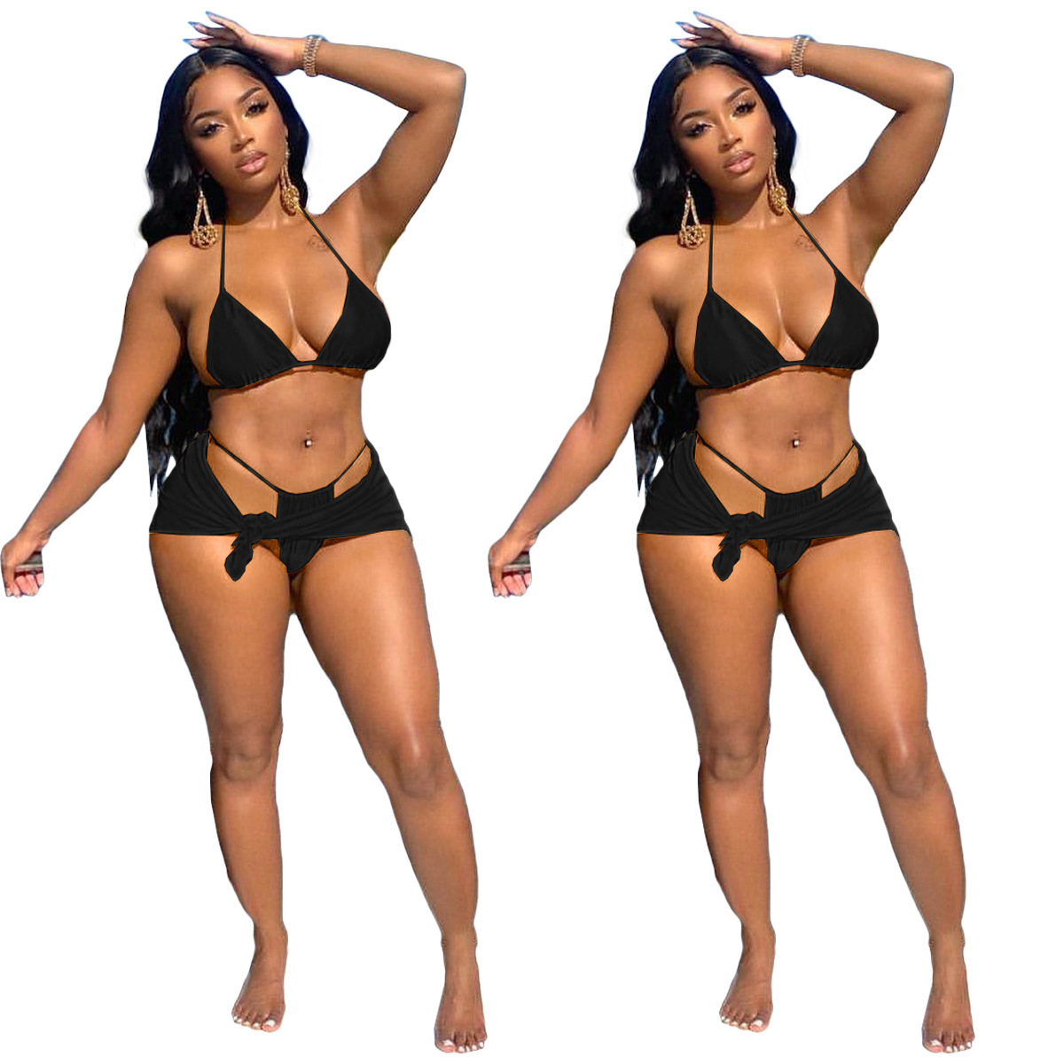 Summer 2023 New Sexy Beach Bikini Swimwear 3 Piece Adjustable Set  Women Swimwear Swimsuit