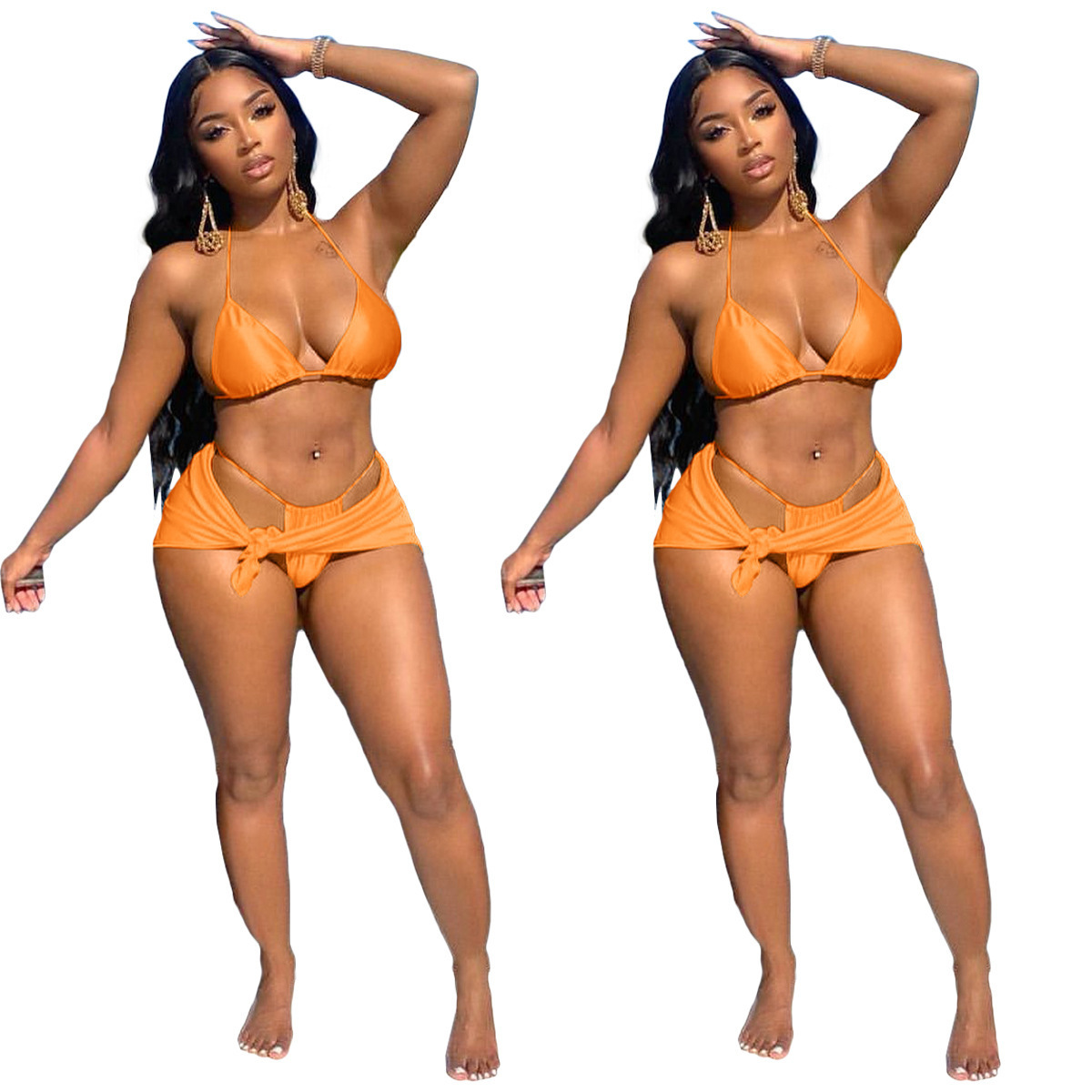 Summer 2023 New Sexy Beach Bikini Swimwear 3 Piece Adjustable Set  Women Swimwear Swimsuit