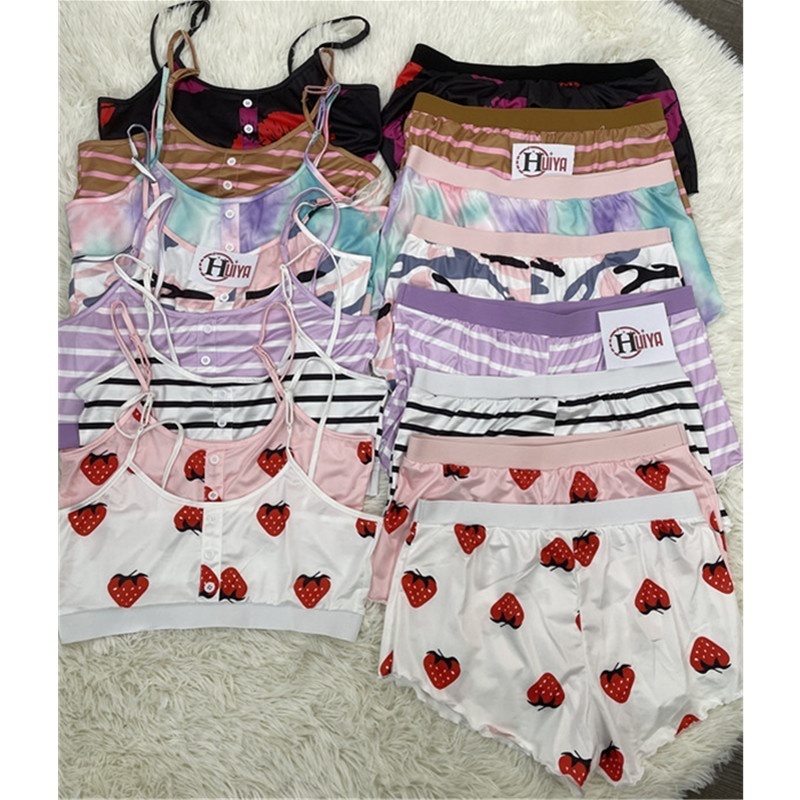 2024 Valentines day lingerie two piece nightwear sexy women 2 piece sleepwear lounge wear womens pajama shorts sets