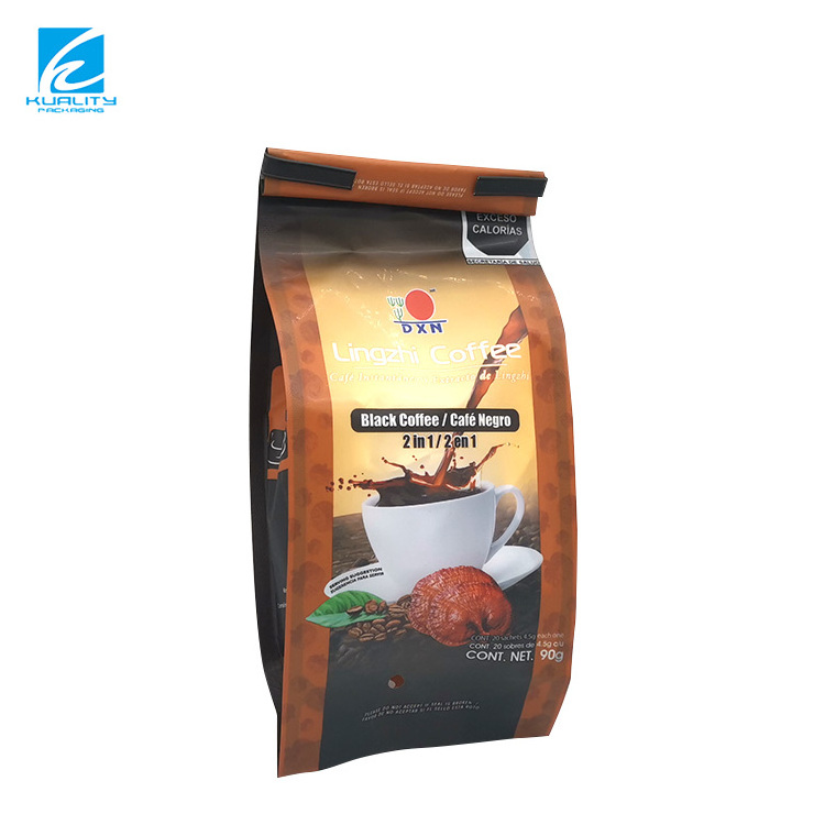 Side Gusset Aluminum Foil Plastic Laminated Custom Printing Coffee Package  With Tin Tie