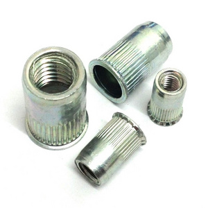 M5 M6 M8 steel splined knurled body countersunk flat head rivet nut