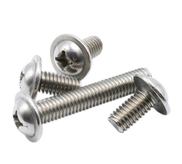 Stainless steel hex socket button flange head screw with collar