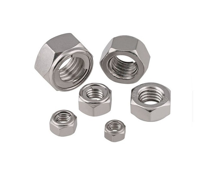 M5 M6 M8 stainless steel jam stop metal insert self locking hex nut