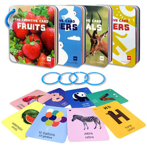 Custom flash card printing, children's digital learning card, large-size round hole card game