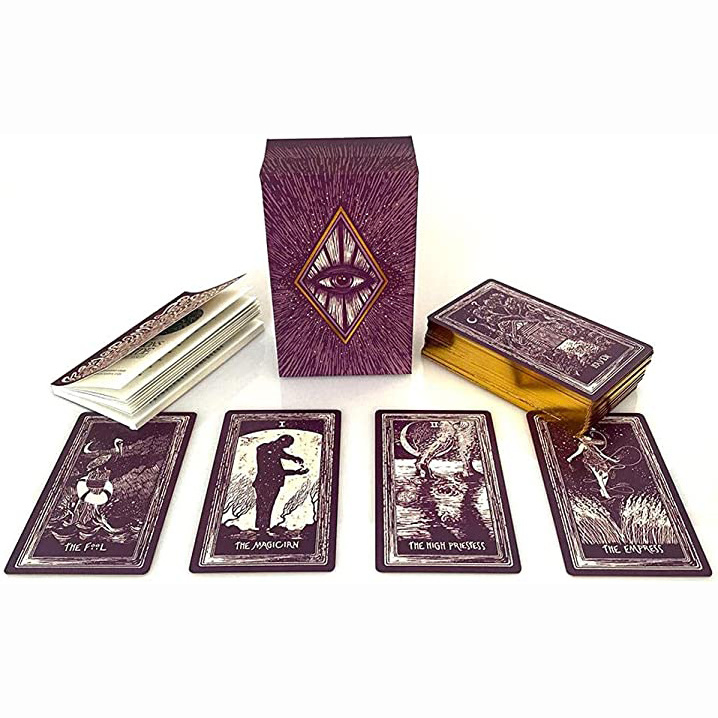 Printing Logo Oracle Playing Cards Wholesale Card Game Custom Flash Decks Affirmation Gold Edge Tarot Cards