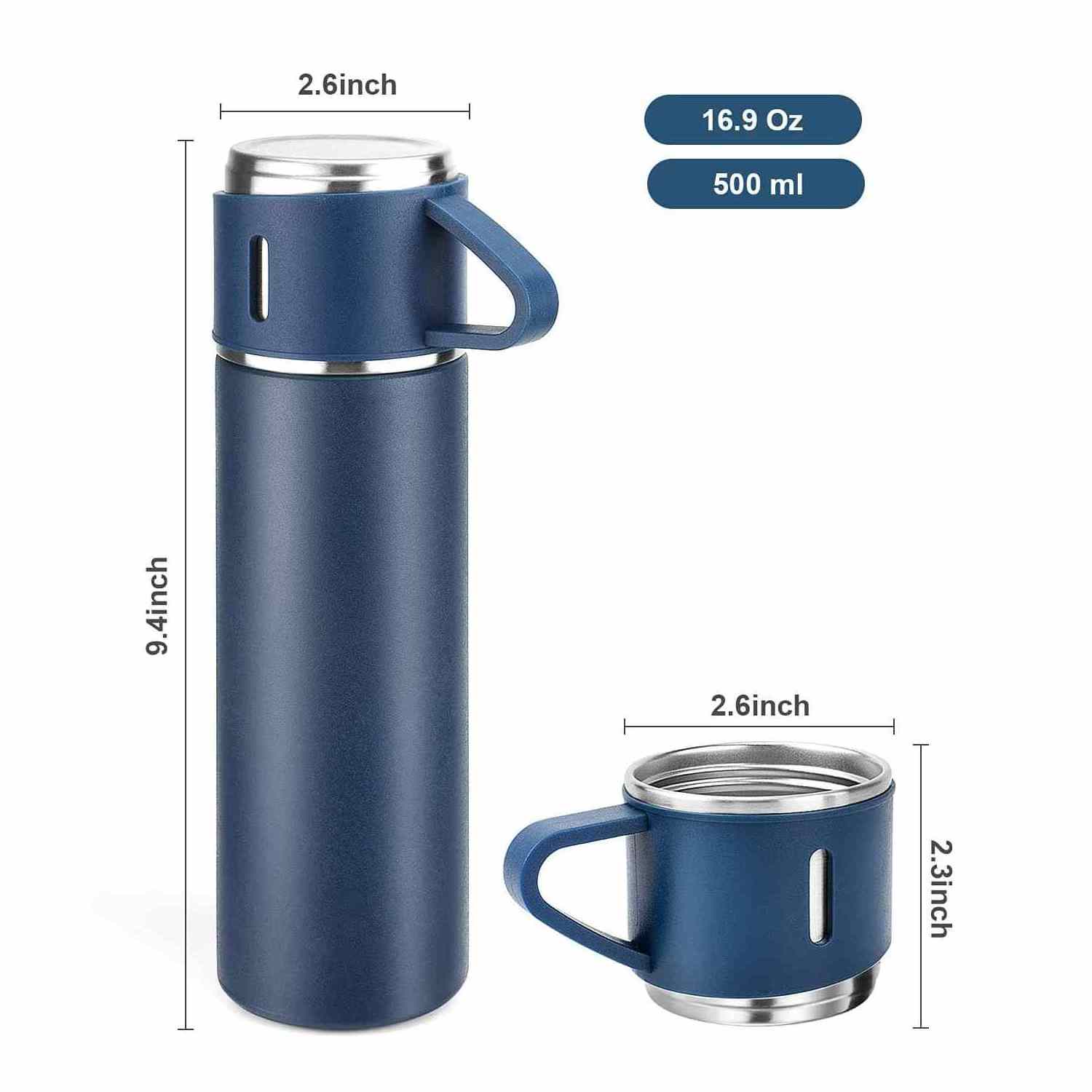 Manufacturer Bottles 500ml Thermos 304 Stainless Steel Vacuum Flask Thermos Cafe Chaud Travel Bottle Set