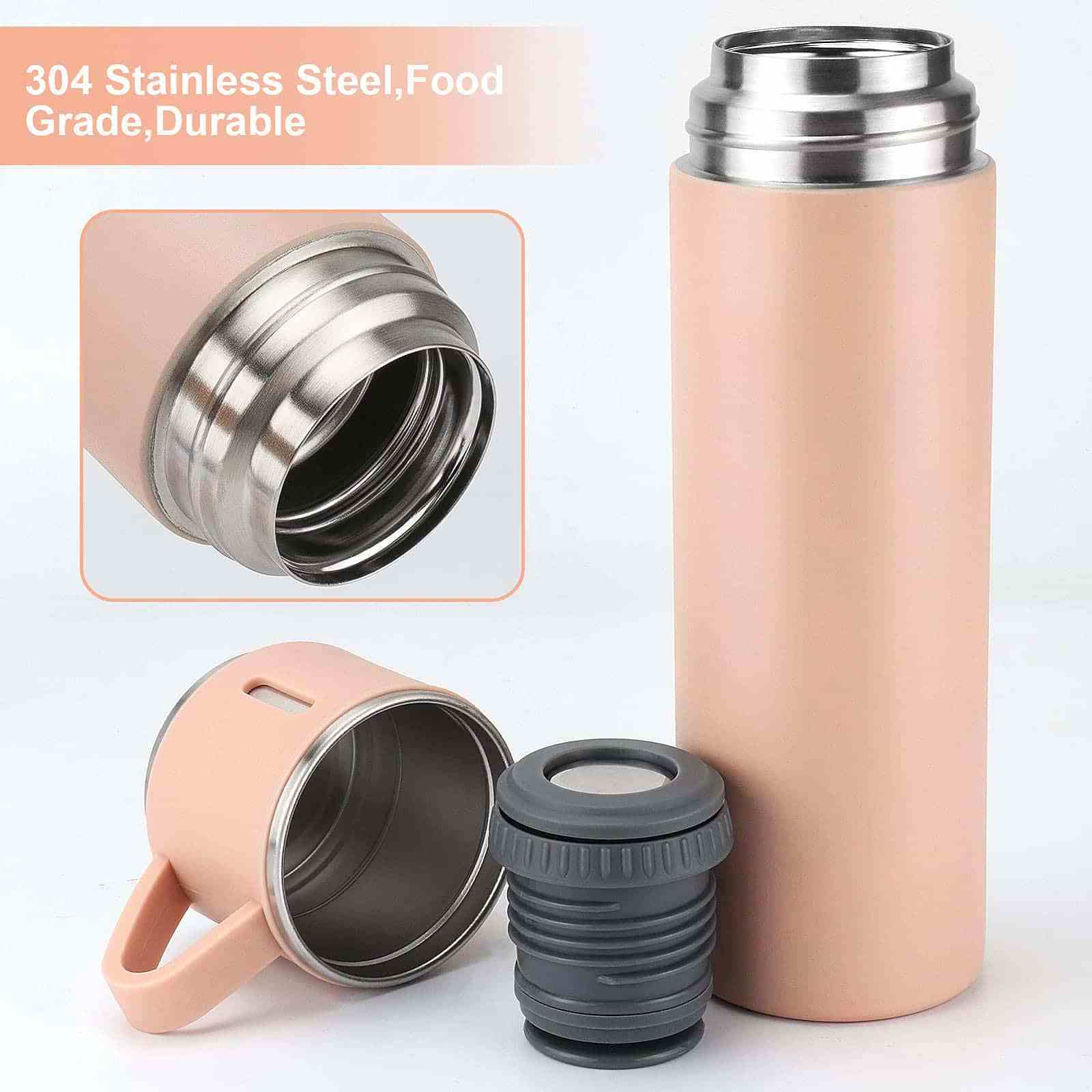 Stainless Steel 500ML Vacuum Flask Gift Set Office Business Style Thermos Bottle Outdoor Hot Water Thermal Insulation Couple Cup