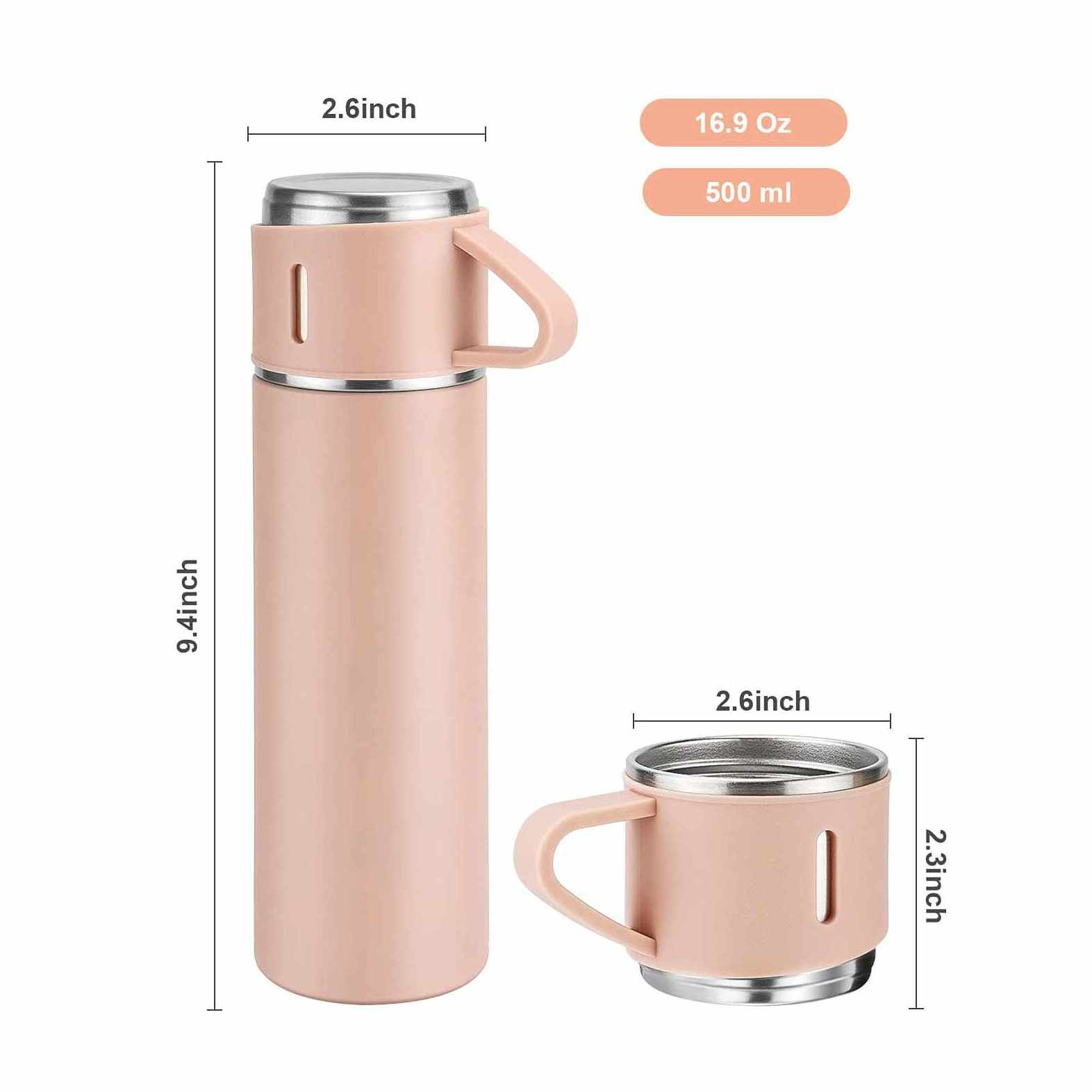 Stainless Steel 500ML Vacuum Flask Gift Set Office Business Style Thermos Bottle Outdoor Hot Water Thermal Insulation Couple Cup