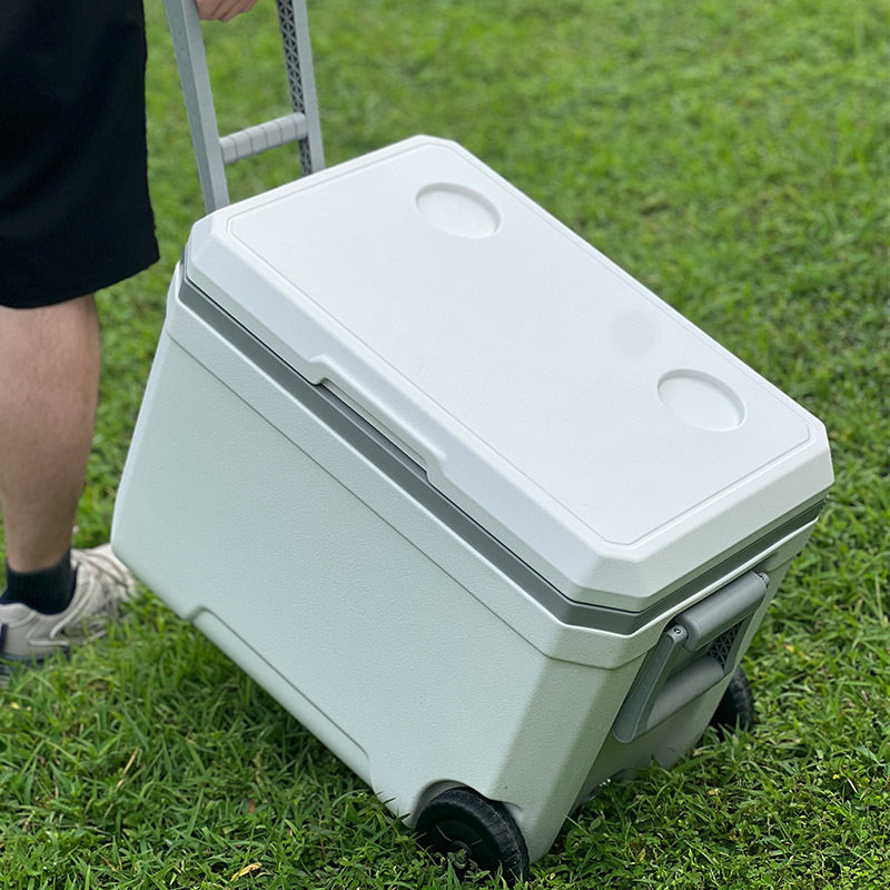 45L Insulated Ice Cooler Box PU Outdoor Camping Picnic Portable Ultra Large Capacity Ice Chest Cooler With Wheels