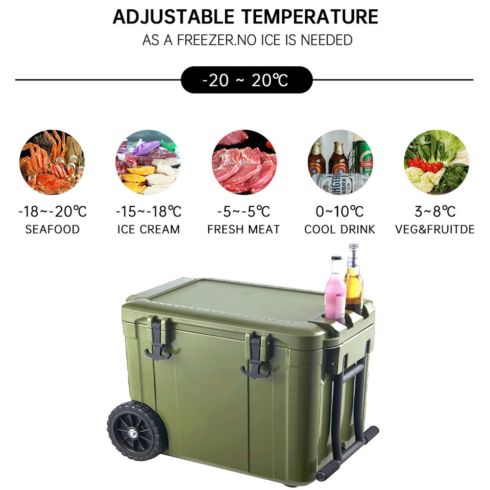 Double zone dc 12v portable fridge freezeprotective foot pad compressor car refrigerator with locks