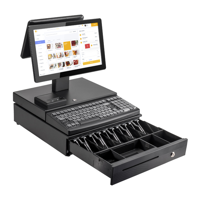 kiosks 15.6+11.6-inch dual screen full set of cash register equipment,  Cash Register POS System Cashier Machine