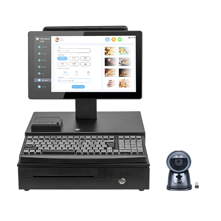 kiosks Sales store 15.6+11.6 dual screen POS cash register all-in-one machine, EPOS system a hardware terminal - ODM