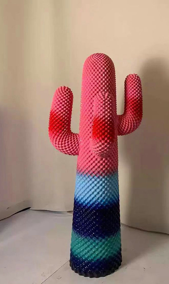 Custom Made Outdoor Design Italy fashion Shopping Mall Decoration Fiberglass Cactus Sculpture