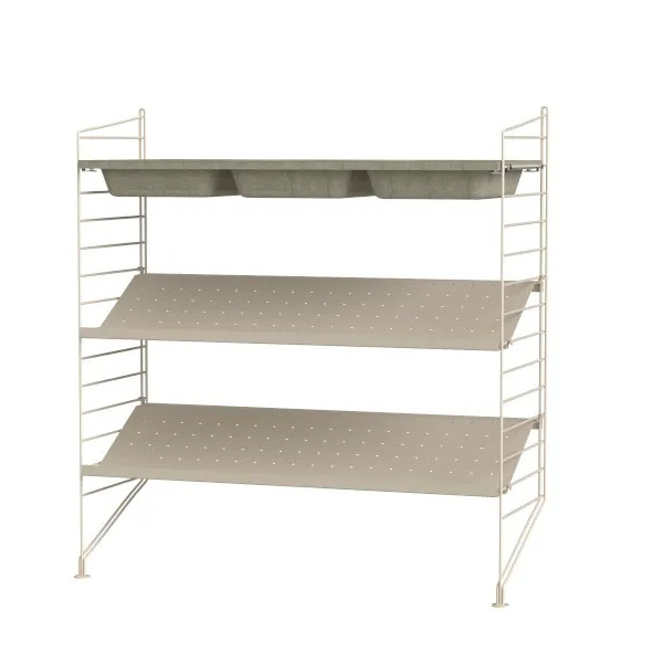 Steel floating shelves with string shoe rack designs Top Display Stand dustproof shoe cabinet shoe racks