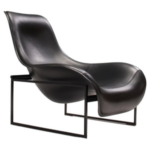 2022 New design Modern Mart Relax Black Leather Lounge Chair swivel chairs