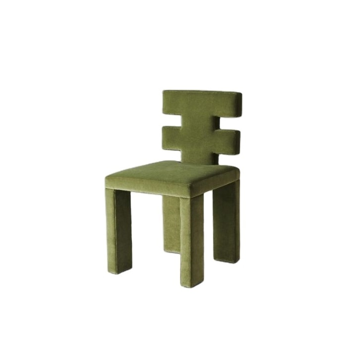 Modern Dining Chair with Backrest Unique Tufted Fabric Upholstery for Restaurant room chairs