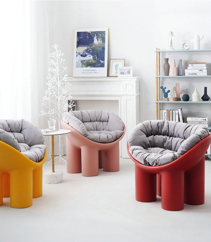 modern design roly poly chair by Driade upholstered fabric cushion living room chair leisure chair lounge