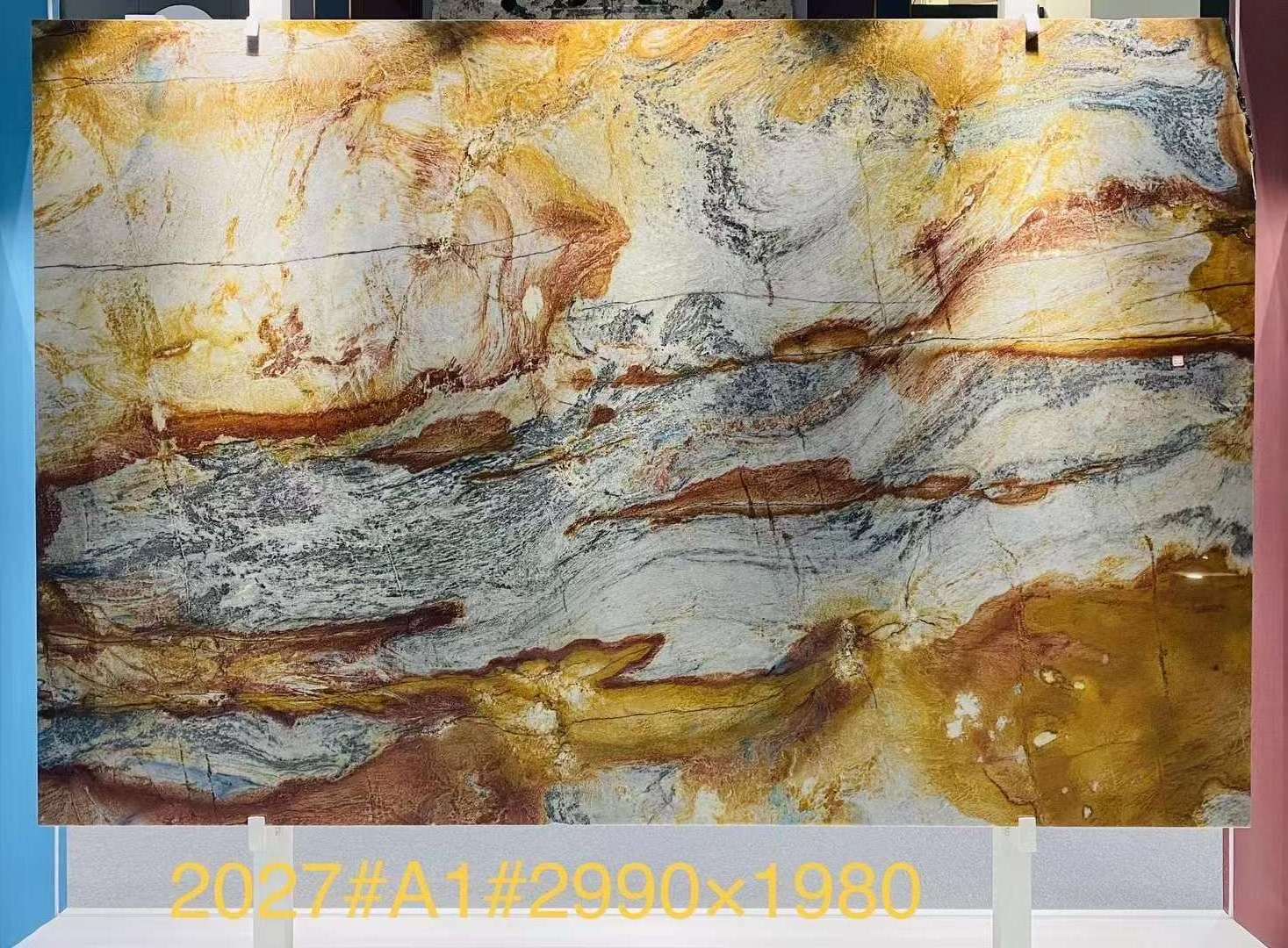 Dunhuang Frescos Marble Background Backlight Wall Cladding Hotel Lobby Club Luxury Decoration 18mm Countertop Brown Marble Top