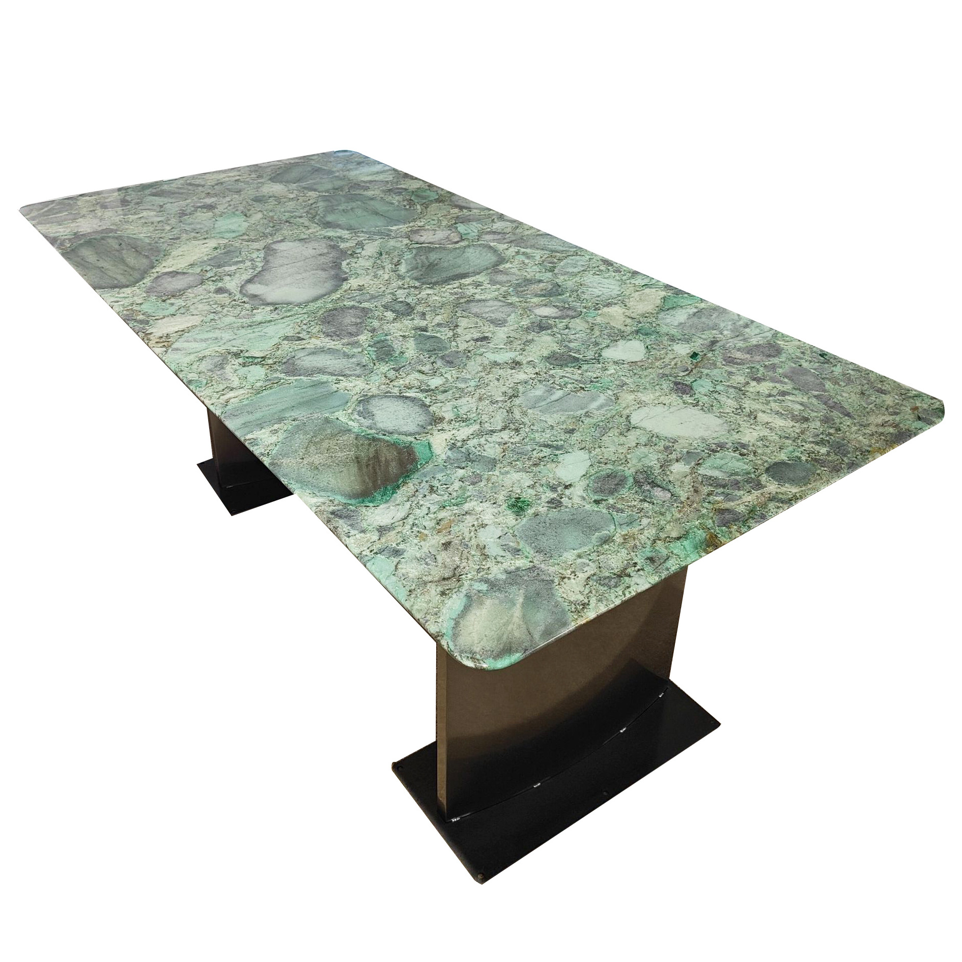 Verde Marinace Granite Green Marble Dining Table Luxury Bookmatched Background Wall Decoration 2cm Kitchen Countertop Marble Top