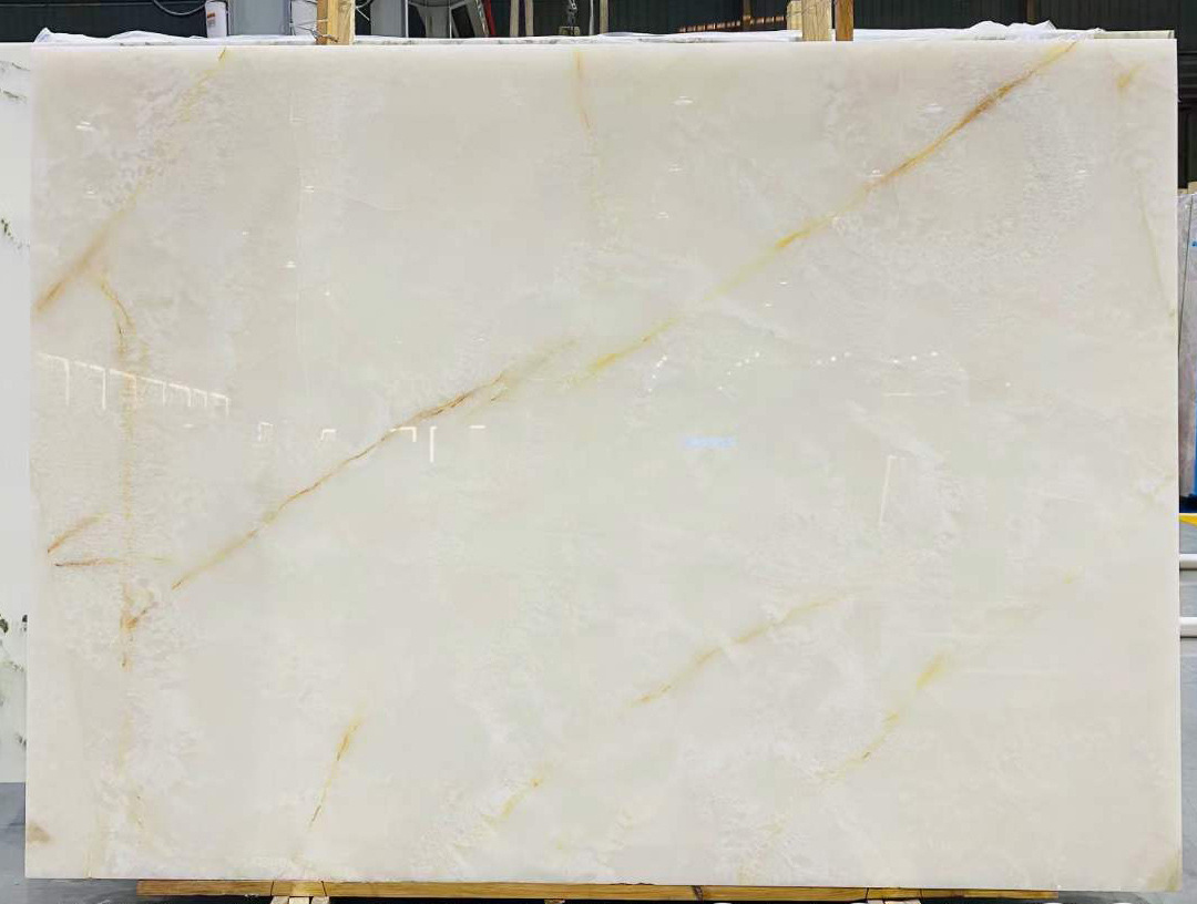 18mm Snow White Onyx Stone Marble Background Backlit Feature Wall Kitchen Counter Bathroom Vanity Top Dining Table Marble Top